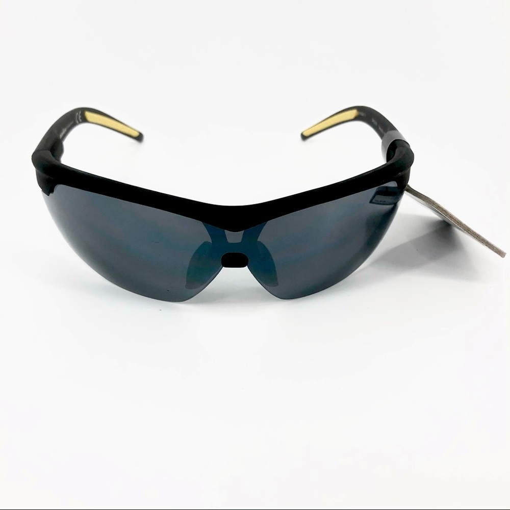 Foster Grant Iron Man Black & Yellow Accent Rubberized Curved Sporty Sunglasses